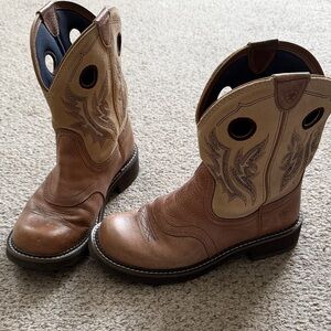 Ariat Brown and Tan fat baby boots